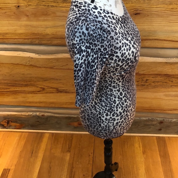 Leopard print short-sleeve sweater Merino wool - Picture 4 of 5